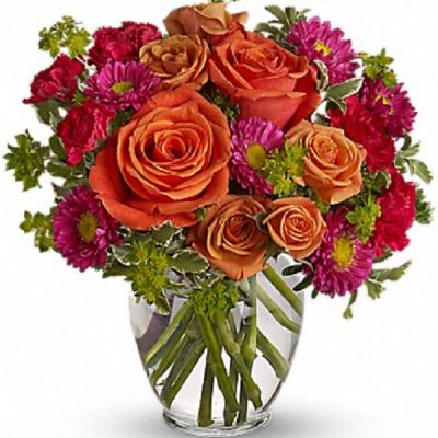 <hr />



<hr />

How sweet it will be when this dazzling arrangement arrives at someone's door. Very vibrant. Very vivacious. And very, very pretty.