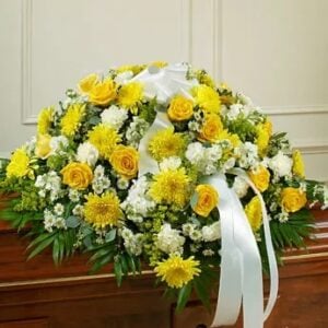 Treasured Memories Half Casket Cover - Yellow