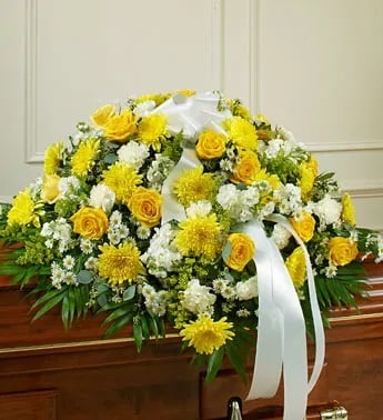 Treasured Memories Half Casket Cover - Yellow