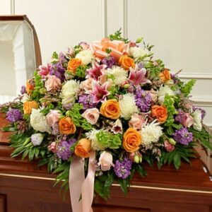 Treasured Memories Half Casket Cover - Pastel