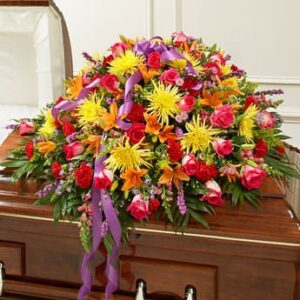 Treasured Memories Half Casket Cover - Bright
