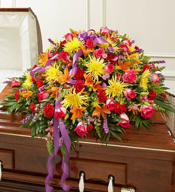 Treasured Memories Half Casket Cover - Bright