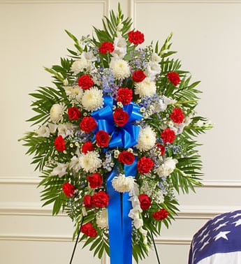Profound Sympathies Standing Spray - Red, White & Blue