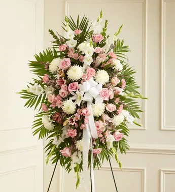 Profound Sympathies Standing Spray - Pink & White