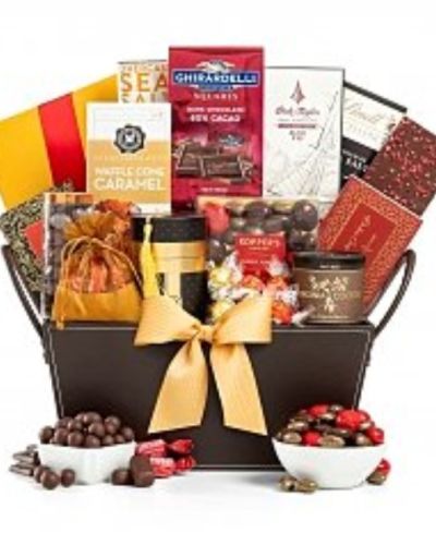 Send your very best wishes with this generous and decadent gift.

Presented in a beautiful basket, this collection of fine chocolate is one of our most popular gifts and a joy to receive.

It features a combination of chocolates and may vary based on local availability.
